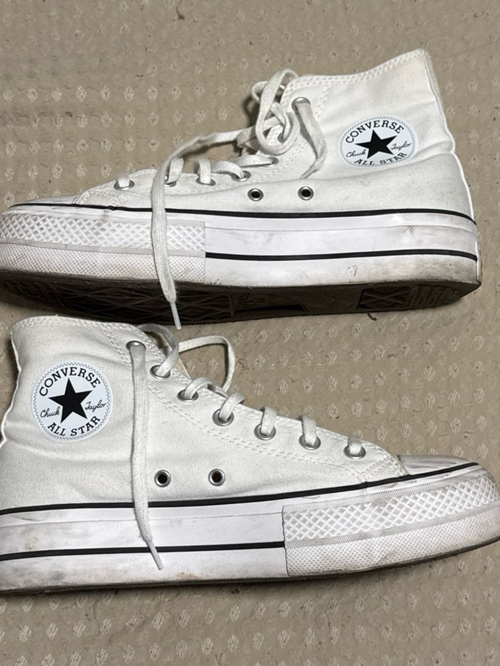 Converse White High Top Platform All Star Sneakers